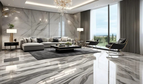 Designer marble tile for bathroom walls